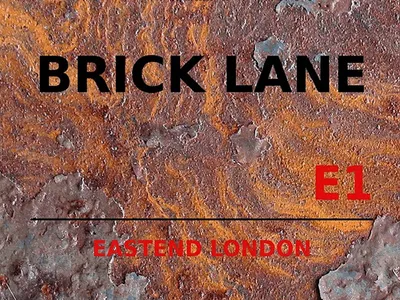 Produktbild von vianmo Holzschild 30x40 cm London Street Brick Lane E1