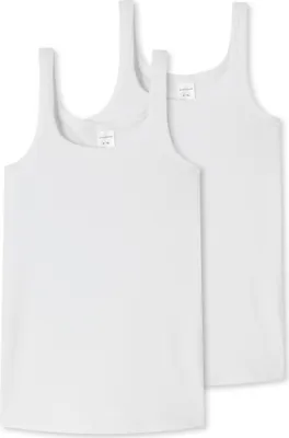 Produktbild von Schiesser 2er Pack Teens Girls 95/5 Organic Baumwolle Unterhemd / Top Arm- und Halsausschnitt mit Einfass, Breite Träger für hohen Tragekomfort, Elastische Single-Jersey-Qualität