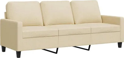 Produktbild von vidaXL 3-Sitzer-Sofa Creme 180 cm Stoff