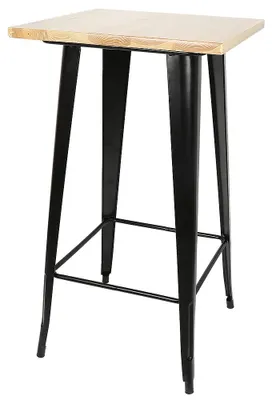 Produktbild von Stehtisch – Industriedesign – 60 x 60 x 108 cm – Metallgestell – Holzplatte