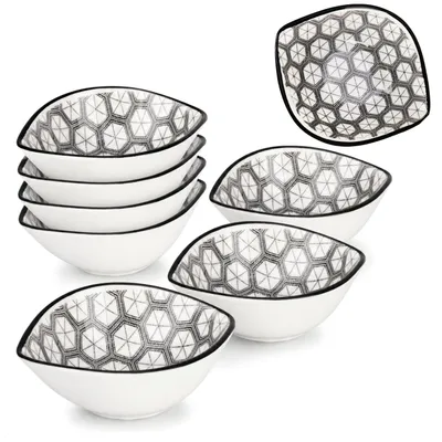 Produktbild von 8 Keramik-Dipschalen, kleine Snackschalen, 10 x 8,5 cm