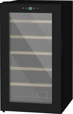 Produktbild von Weinkuehlschrank 43x45x75 cm Schwarz Fuer 24 Flaschen Einstellbare Temperatur 5 bis 20¡ã C Mit LED-Beleuchtung Vitrine
