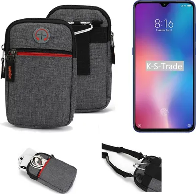 Produktbild von K-S-Trade Holster Gürteltasche kompatibel mit Xiaomi Mi 9 Handy Tasche Schutz Hülle grau Zusatzfächer 1x