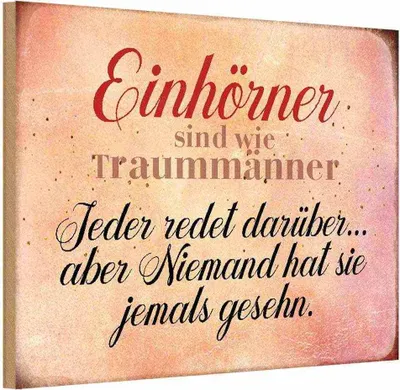 Produktbild von vianmo Holzschild 20x30 cm Einhörner sind wie Traummänner Dekoration
