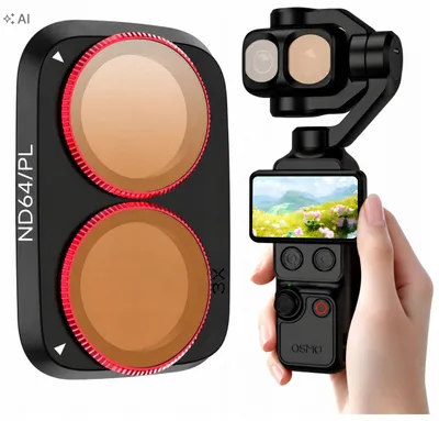 Image de Filtre hybride gris ND64 + polarisant pour DJI Osmo Pocket 4 Pro / 4P / 4Pro / OP4-FI353-64P