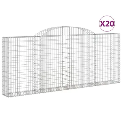 Produktbild von Gabionen mit Hochbogen 20 Stk 300x30x120/140cm Verzinktes Eisen