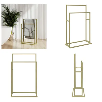 Obrázok produktu pre vidaXL Držiak na uteráky zlatý 48x24x78,5 cm žehlička - Držiak na uteráky - Voľne stojaci držiak na uteráky - Kúpeľňová polička - Voľne stojaci držiak na uteráky