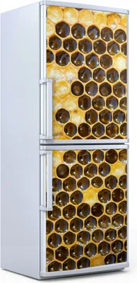 Produktbild von Kühlschrankdekoration  60x180 cm  Aufkleber auf dem Kühlschrank - Honigwabe mit Honig