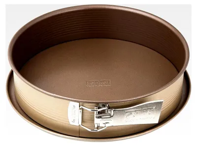 Produktbild von Springform Ø 26 cm MOJAVE GOLD, Backform mit Flachboden und Auslaufschutz aus Stahlblech, runde Kuchenform mit keramisch verstärkter Antihaftbeschichtung (Farbe: Mahagoni/Gold), Menge: 1 Stück