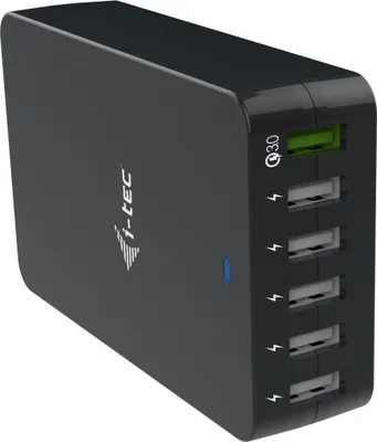 Produktbild von i-tec CHARGER6P52W Ladegerät für Mobilgeräte Universal Schwarz AC Schnellladung Drinnen