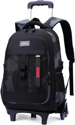Productafbeelding van Trolley rugzak 35 l, zwart camouflage, waterdicht nylon, voor school
