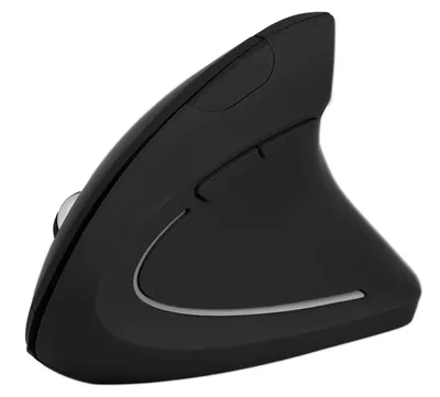Obrázok produktu pre 2,4 GHz optická bezdrôtová ergonomická vertikálna herná myš s rozlíšením 1600 DPI bez oneskorenia pre PC a notebooky, čierna