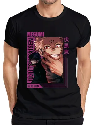 Zdjęcie produktu dla Koszulka męska Jujutsu Kaisen Sukuna Megumi Anime Aesthetics Curse Gloomy Gift, Czarny, M