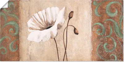 Produktbild von ARTland Poster Mohnblumen mit Ornamenten Größe: 40x20 cm