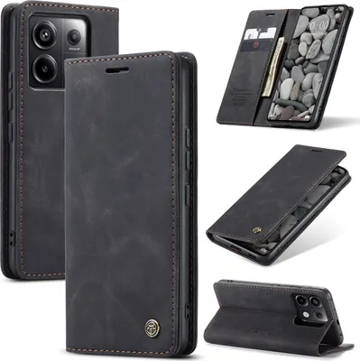 Immagine prodotto di Xiaomi Redmi Note 13 Pro 5G Case, Retro Custodia in Finto cuoio con Stand Copertura protettiva per Xiaomi Redmi Note 13 Pro 5G Nero