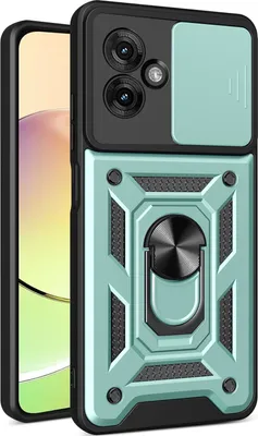 Obrázek produktu pro Pouzdro pro Motorola Moto G55, TPU Nárazník Silikonové Pouzdro s Kroužkem Stojánek, Ochrana Kamery Zelený