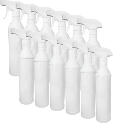 Produktbild von Sprühflasche leer inkl. Sprühkopf mit Schaumfunktion 500ml - 12 Stück ohne Beschriftung, weiß