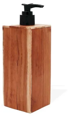 Imagen del producto de Dispensador de jabón de madera de teca natural - Cuadrado