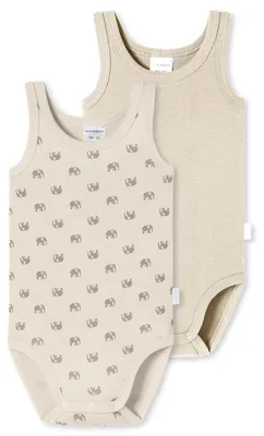 Immagine prodotto di Schiesser, confezione da 2 body per neonati unisex, senza maniche, con bottoni - 100% Cotonelogico