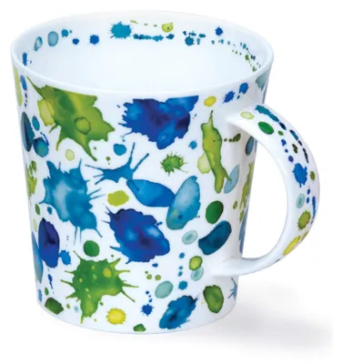 Knochenporzellan-Tasse, Cairngorm, Oops-Muster, 480 ml, Grün