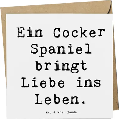 Produktbild von Mr. & Mrs. Panda Glückwunschkarte Spruch Liebe Cocker Spaniel - Weiß - Geschenk, Familienhund, liebevoller Begleiter, Grußkarte, doppelkarte, Hunderassen Charakter