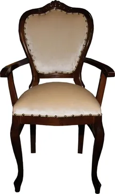 Produktbild von Casa Padrino Barock Luxus Esszimmer Stuhl mit Armlehnen Braun / Creme - Möbel
