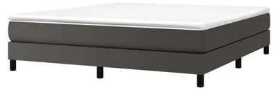 Produktbild von Boxspringbettgestell, Polsterbett für das Schlafzimmer, Bettrahmen mit Lattenrost, Kunstleder Doppelbett, Grau 160x200cm