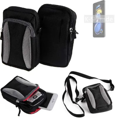 Produktbild von K-S-Trade Holster Schutz Hülle kompatibel mit Xiaomi Redmi Note 11T Pro Handy Hülle Gürteltasche Umhängetasche mit Zusatzfach schwarz