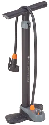 Produktbild von SKS Stand-Luftpumpe Air X-Press für alle Ventilarten – AIR CONTROL, Manometer, Duoklemmhebelstecker, kein Umstecken der Ventilhülsen, schwarz/grau, 554 mm, bis 8 Bar – für Fahrradreifen