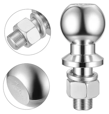 Imagen del producto de Enganche de remolque - Bola de remolque de acero inoxidable - 50 mm - Capacidad de remolque: 3,5 toneladas - Color plateado