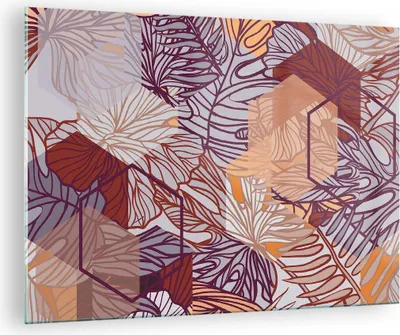 Produktbild von Bilder auf glas - Blatt Pflanze Blume - 70x50cm - Glasbilder - Wandbilder - Kunstdruck - zum Aufhängen bereit - Wanddekoration aus Glas - Glas Bilder - Wandbild auf Glas - Einteilig - GAA70x50-3865