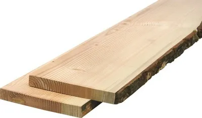 Produktbild von Massivholzbrett Douglasie einseitig unbesäumt mit Baumkante 1200 x 200 - 250 x 30 mm