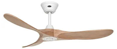Zdjęcie produktu dla Energooszczędny wentylator sufitowy z pilotem Eco Genuino biały matowy / średni dąb 122 cm
