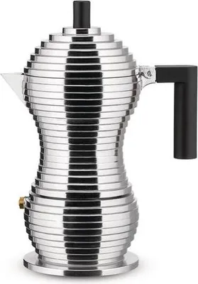 Immagine prodotto di Alessi Pulcina MDL02/3 B Caffettiera Espresso in Fusione di Alluminio, 3 Tazze, Nero