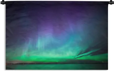 Produktbild von MuchoWow® Wandteppich Wandbehang Nordlichter - See - Finnland 60x40 cm Tapisserie Dekoration Wandtuch - Wanddekorationen