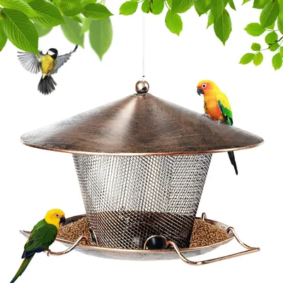 Vogelfutterhaus für kleine Vögel, hängend, Metall, 1 Stück, schwarz