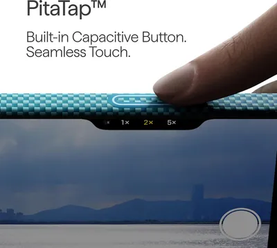 Image de Pitaka Ultra slim coque iPhone 17 Pro – Compatible avec MagSafe – Bouton de contrôle de la caméra résistant aux rayures – Fabriqué à partir de fibre d'aramide de qualité aérospatiale - Bleu
