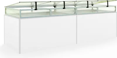 Produktbild von Frühbeetkasten 297x99 cm Frühbeetaufsatz  Aufzucht Treibhaus, Aluminium mit Polycarbonat Doppelstegplatten, UV-beständig, inkl. Öffnungsklappen