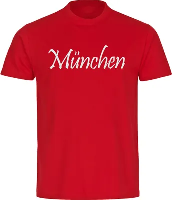 Produktbild von multifanshop Herren T-Shirt - München rot - Schriftzug, rot, Größe M