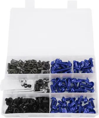 Produktbild von 198pcs/Set Windschutzscheibenverkleidungsschrauben M5 M6 Bolzen Kit Motorrad AccessoireBlue