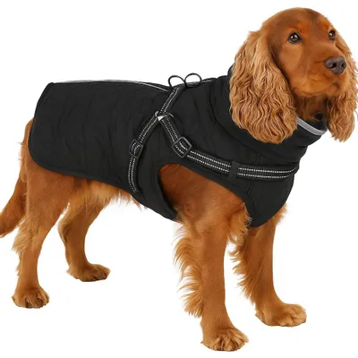 Produktbild von Hundemantel Winter - Flamingo Duker Schwarz 45cm – wasserdicht, reflektierend, v