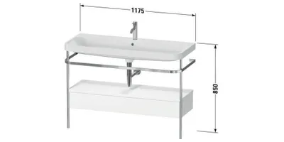 Produktbild von Waschtischset HAPPY D.2 PLUS 1175x490mm ohne Hahnloch taupe supermatt ohne Hahnloch taupe supermatt