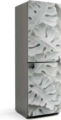 Produktbild von Blattmuster im Relief – Magnetische Kühlschrank Abdeckung – Dekorfolie magnetisch Küche – Kühlschrank Magnet Deko – selbstklebende Magnettafel – Magnetfolie für Kühlschranktür – 60x190 cm