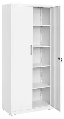 Obrázek produktu pro Skříň na skladování – šedobílá – ocel – prášková barva – 40 x 80 x 180 cm