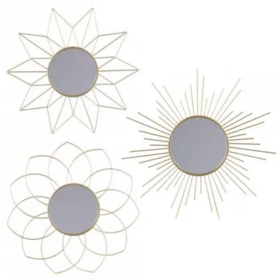 Image de MIROIR de design DOCHTMANN, couleur or, lot de 3, 25 cm