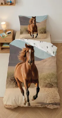 Produktbild von Bettwäsche mit Pferden – 140x200 cm – 100 % Baumwolle – für Mädchen