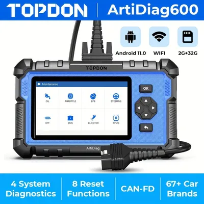 Image de Scanner OBD2 - Appareil de diagnostic - Lecteur de codes d'erreur - Lecteur automobile - 9 fonctions de réinitialisation