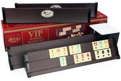 Produktbild von Holz-Rummy-Set mit Melamin-Spielsteinen