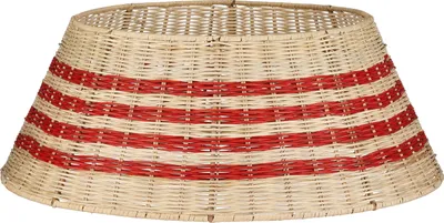 Zdjęcie produktu dla Spódnica choinkowa Mica Decorations - H25 x Ø60 cm - Rattan - Beżowy, czerwony