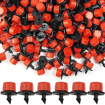 Bewässerungs-Tropfsprinkler, 300 Stück, 8 Löcher, einstellbar, rot